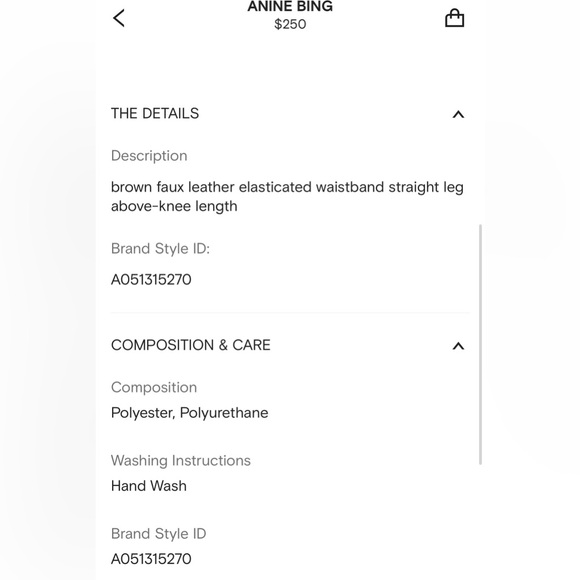 NWT! ANINE BING "Koa Faux-Leather Shorts" Size Small, retails $250 - Picture 5 of 11